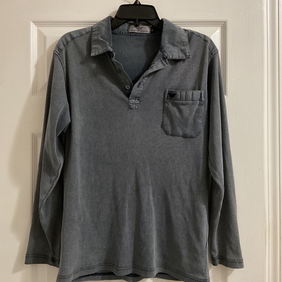 Men’s Giorgio Armani LS Ribbed 3-Button Polo Shirt, XL - Picture 1 of 7